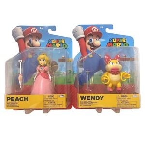 Super Mario PEACH‎ & WENDY Jakks Pacific 4" Figures